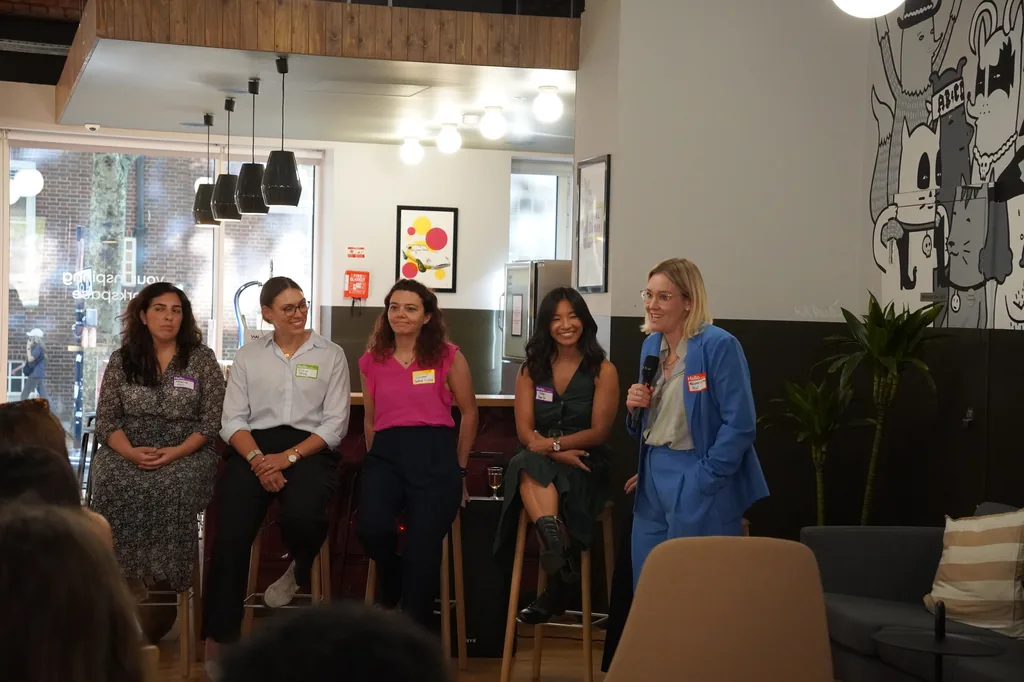 The Women in AI launch panel, with speakers from across government, industry and academia